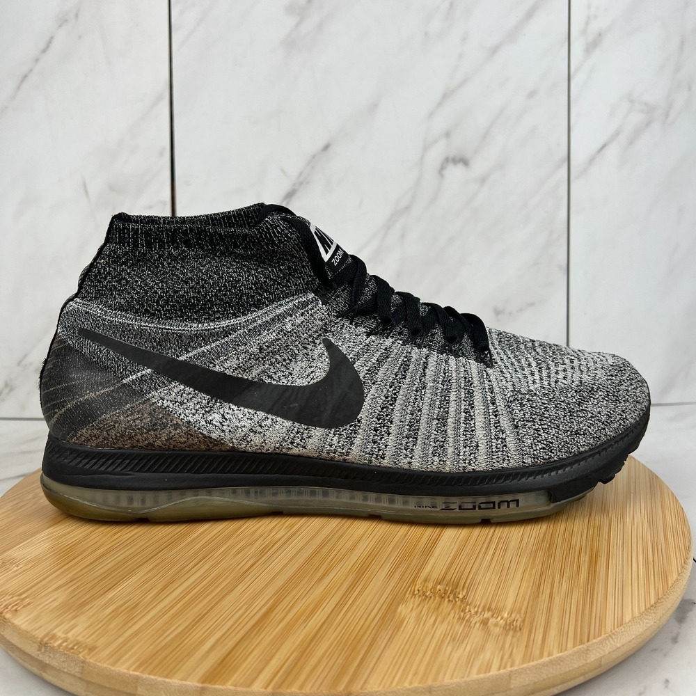 Nike Free RN Flyknit Mens Size 11.5 Wolf Grey Black Running Shoes 844134-005